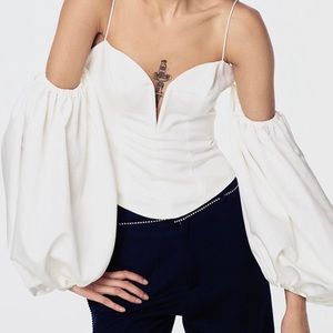 NWT, For Love and Lemons Celeste Moire Top, L